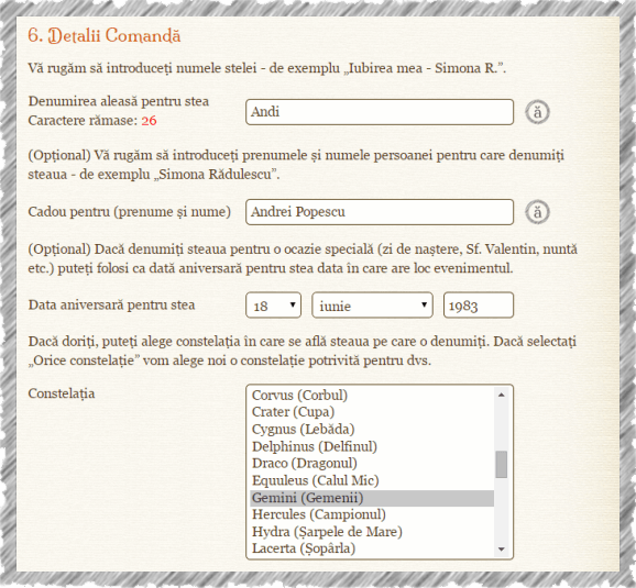 Detalii Comandă (Exemplu de Completare)