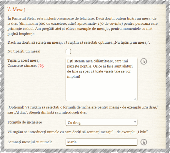 Mesaj (Exemplu de Completare)
