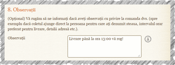 Observații (Exemplu de Completare)